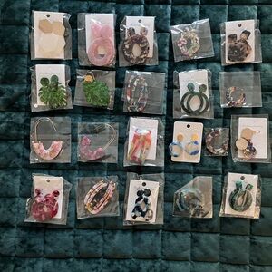 Colorful Assorted Earrings Set (21 total pairs). Never worn.